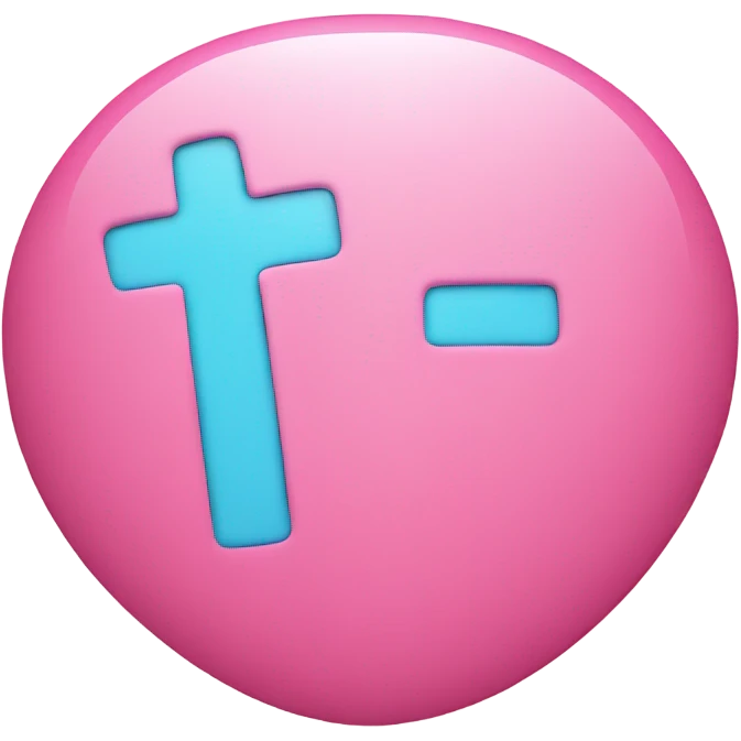 Pink plus sign with heart emoji