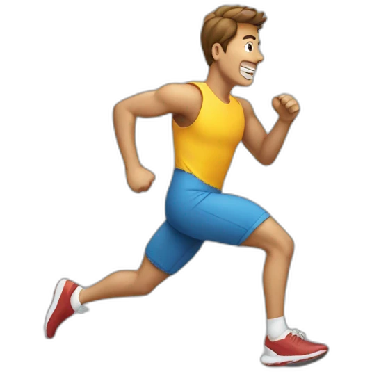 running man with a watch emoji