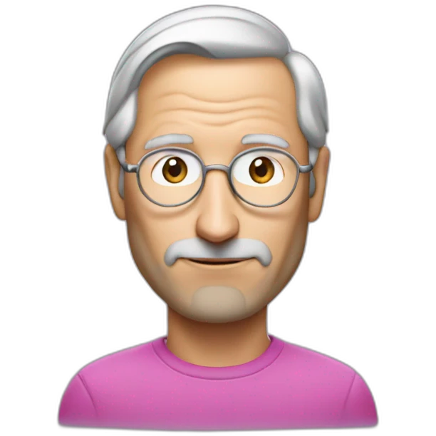 Steve jobs avec des cheveux rose emoji
