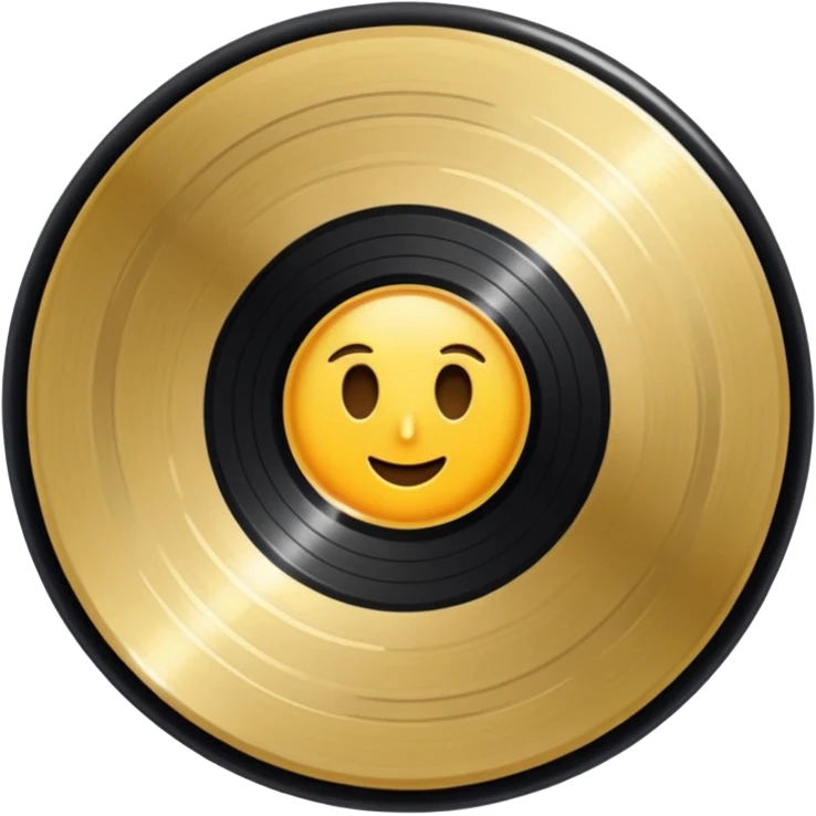 FAÇA UM DISCO DE VINIL QUE O CENTRO SEJA DE DOURADO emoji