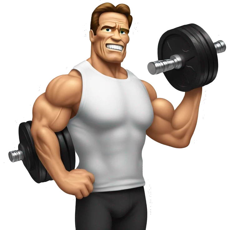 arnold schwarzenegger with dumbbell emoji