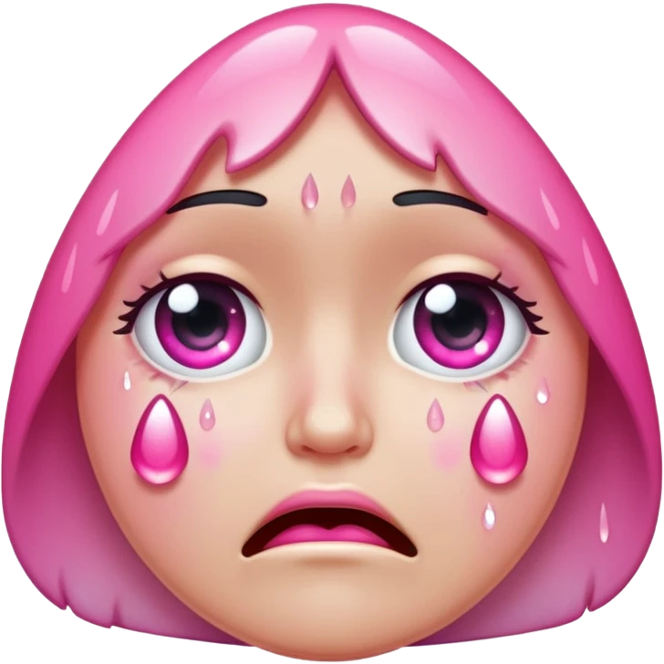 Crying face pink sparkly tears emoji