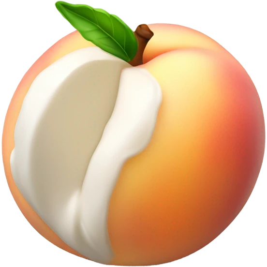 Peach covered with white icing emoji