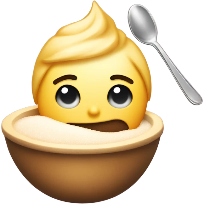 tired person with sugar on a spoon over a candle emoji