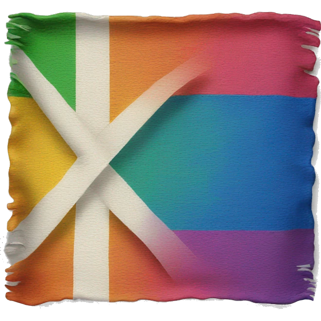Drapeau lgbt avec une croix dessus emoji