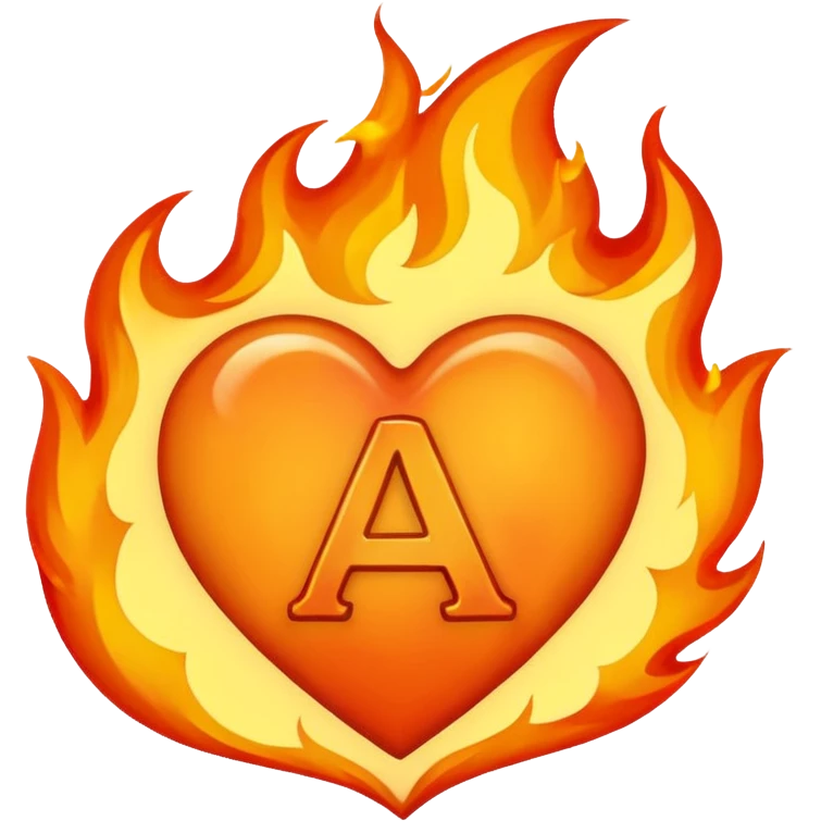 fireheart with letter A emoji
