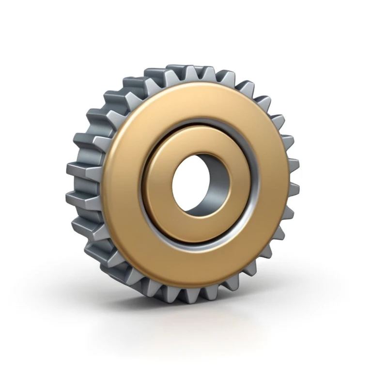 High-quality 3D emoji of a metallic silver gear, Apple iOS emoji style, realistic shading, soft shadows, glossy and rounded, centered on white background, 4K resolution emoji