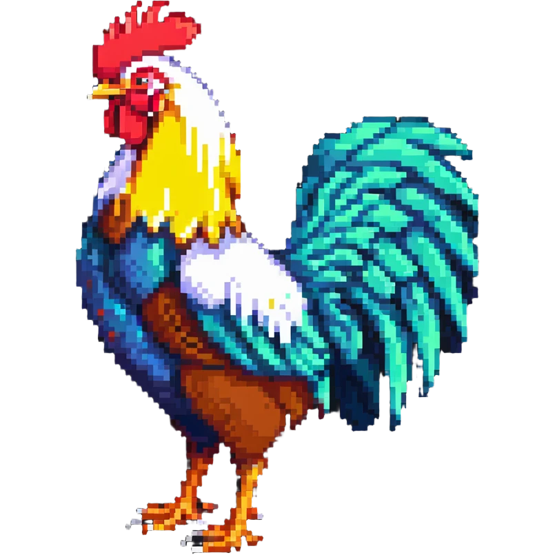 Heihei chicken from Moana, colorful rooster emoji