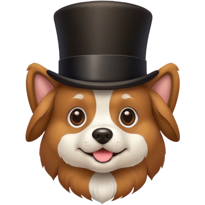 dog wearing a tophat emoji