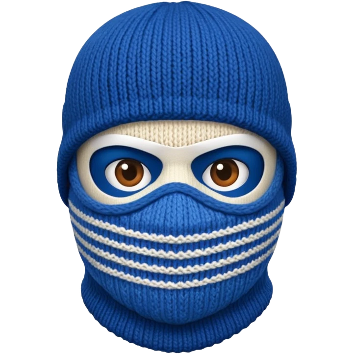 ski mask blue and white on half sides emoji