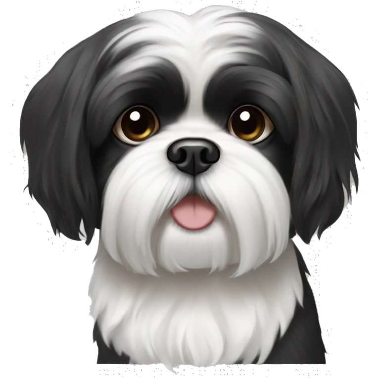 Black and white shih tzu dog emoji