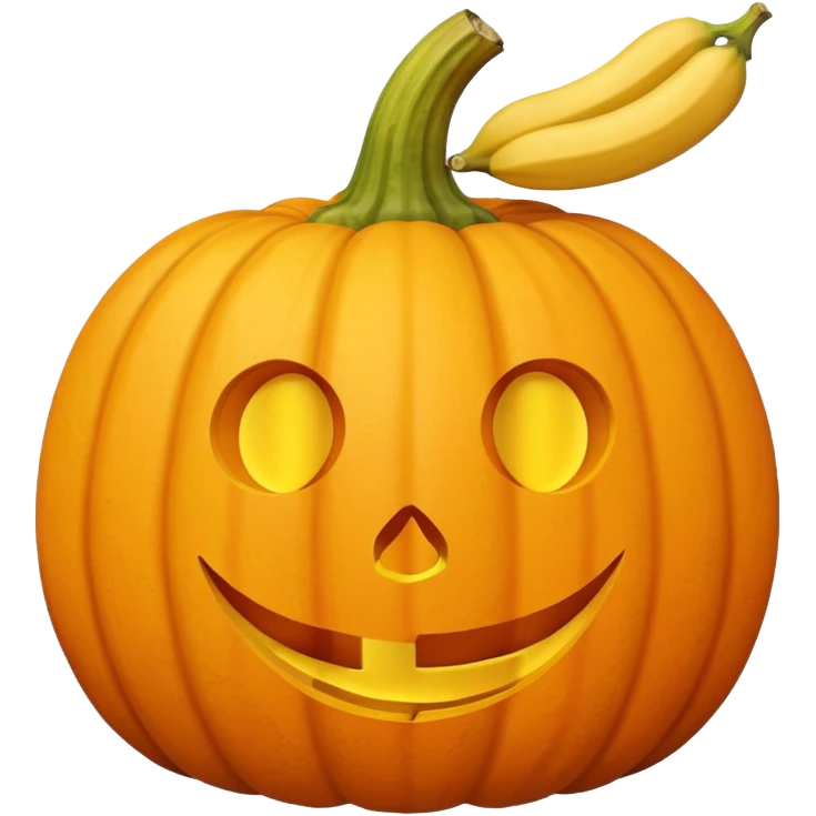 pumpkin with banana peel on top emoji