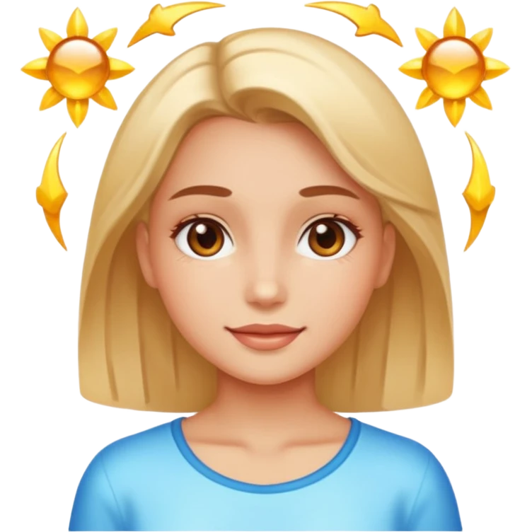girl with shining face emoji