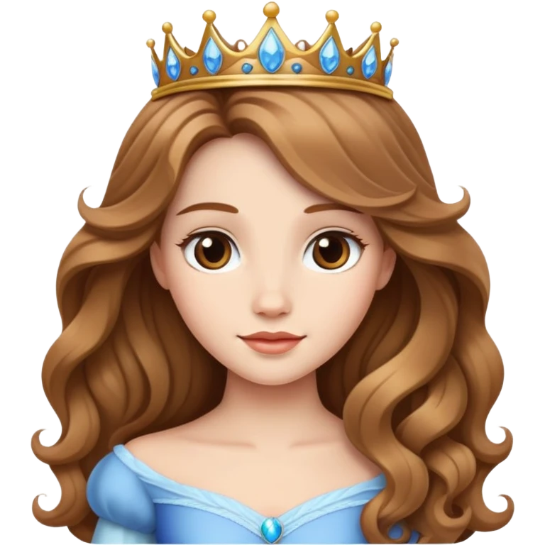 princess long wavy light brown hair emoji