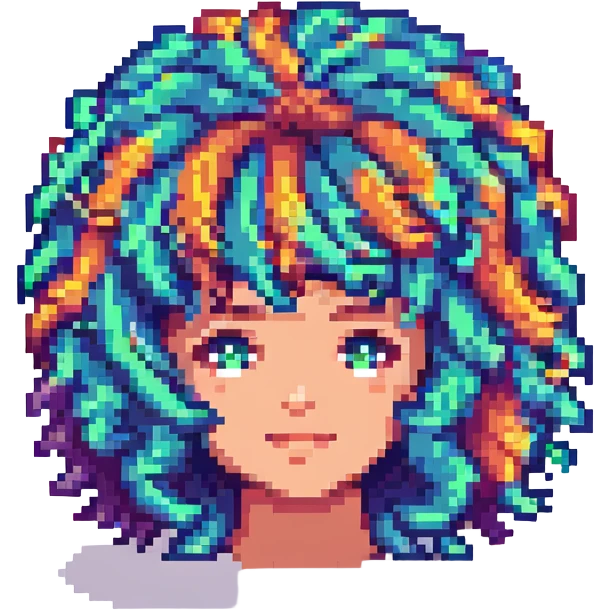 clown's wig only, no clown, pixel art style emoji