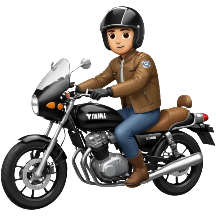 Man riding yamaha rd350 motorcycle emoji