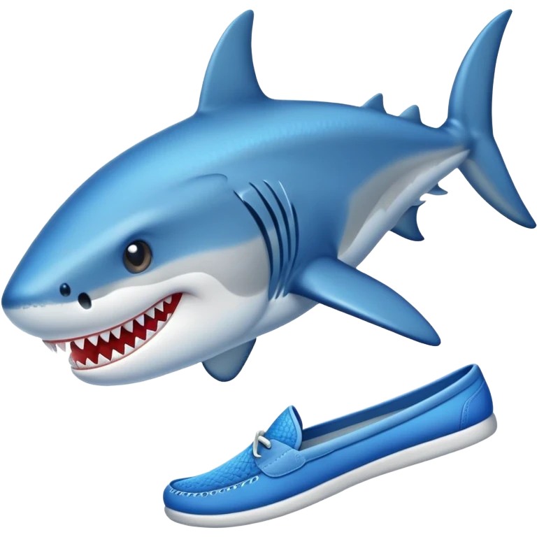 tiburón con zapatillas azules  emoji