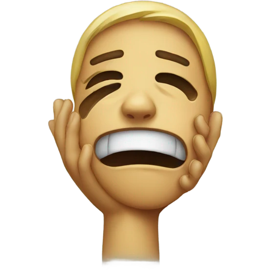 Crying emoji with hand in the face emoji