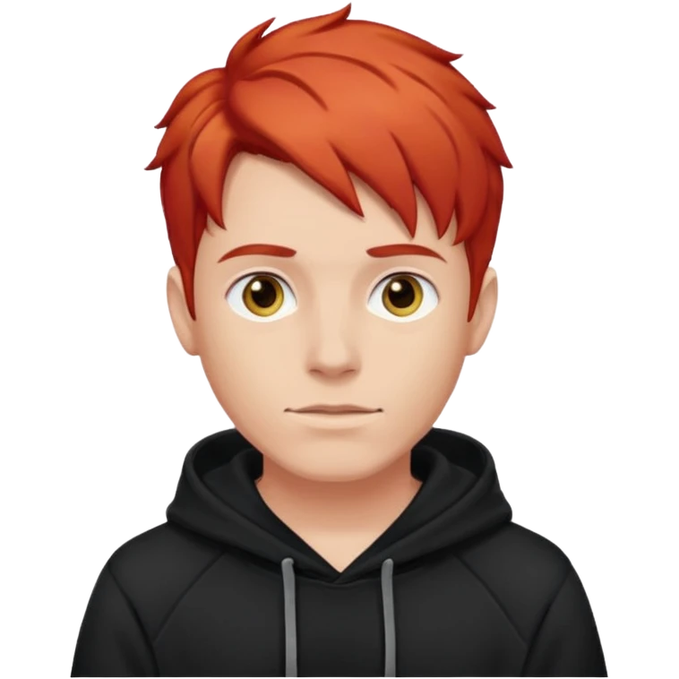 man with red hair and black hoodie emoji