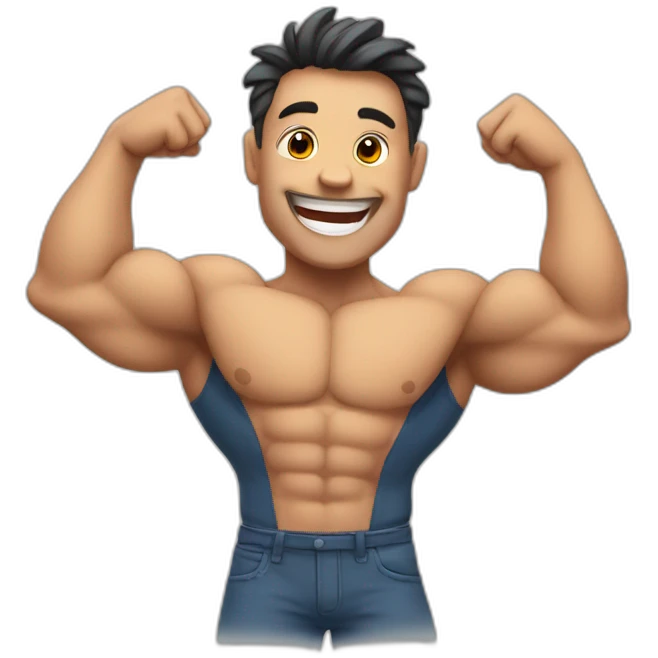 happy-muscle-man emoji