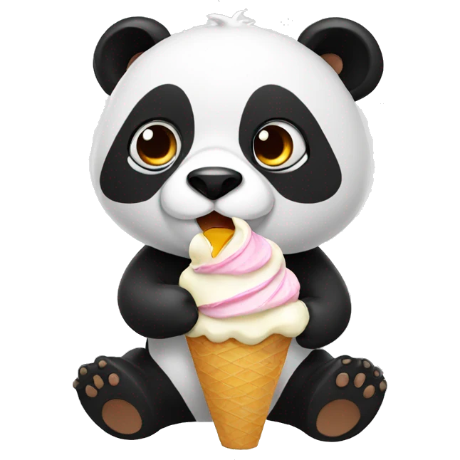 Panda eating ice cream emoji
