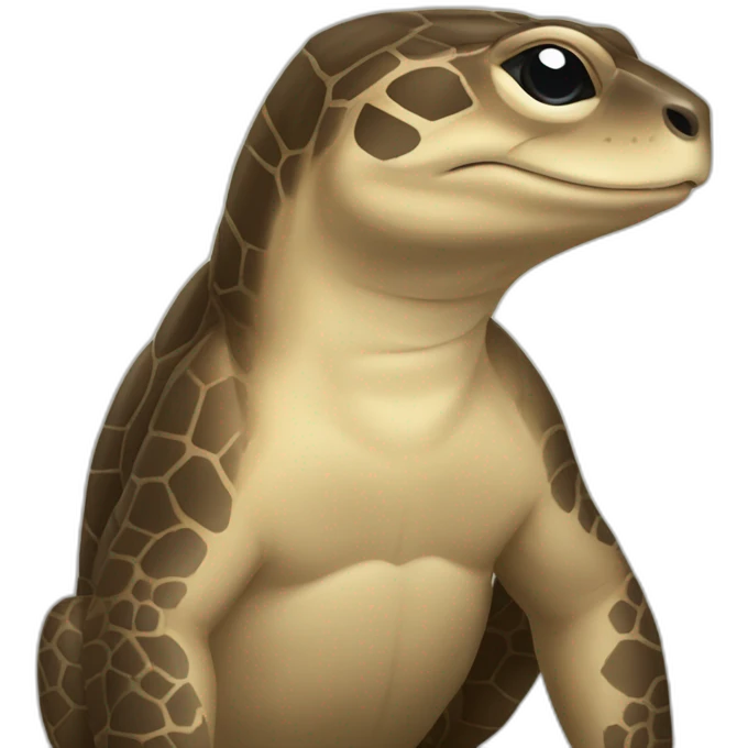 Tortue sur une loutre emoji