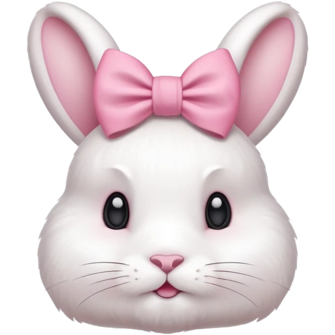 white bunny with pink bow on head emoji