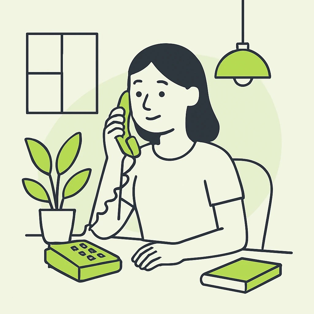 girl talking on telephone in her room emoji