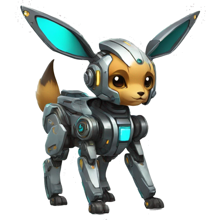 Futuristic mechanical Eevee-mecha full body emoji