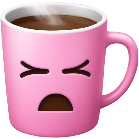 A coffee in a pink mug  emoji