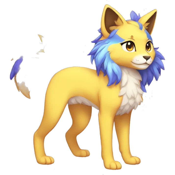 Anthro Sona Colorful Glossy Shiny Fakemon Full Body emoji