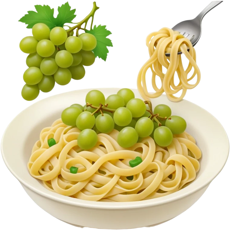 crunchy grapes eating pasta emoji