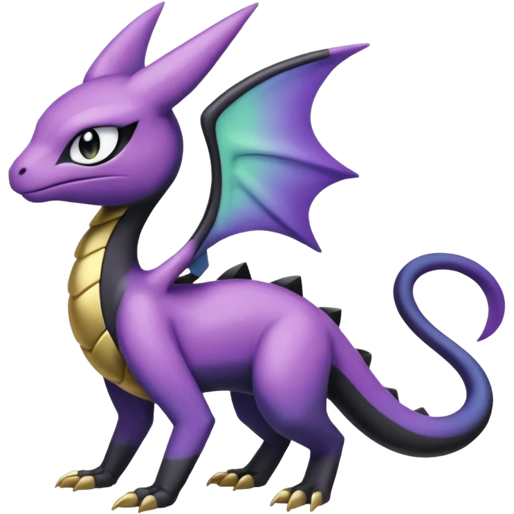 purple-black-gold-gradients Meloetta-Larvitar-Axew-Salandit-Pokémon-Fakémon-creature-hybrid-fusion emoji