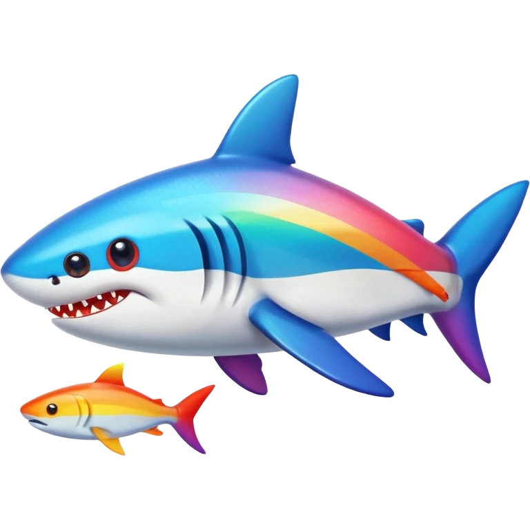 Rainbow shark eating fish  emoji