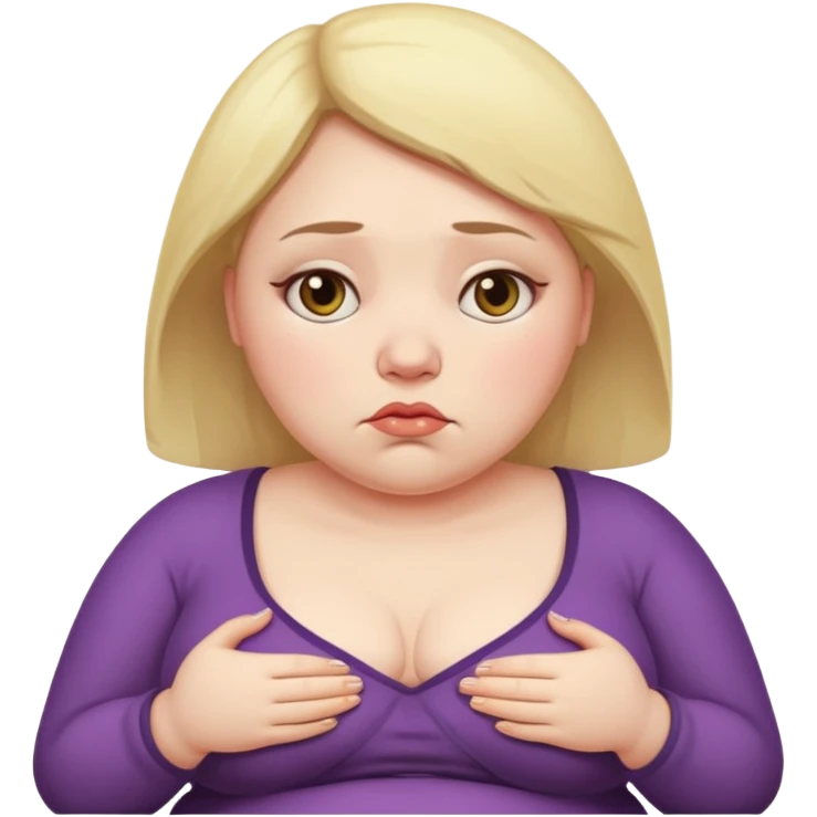 woman with belly fat sad face emoji