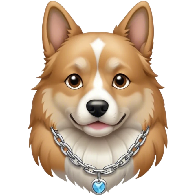 Dog wearing a chain emoji