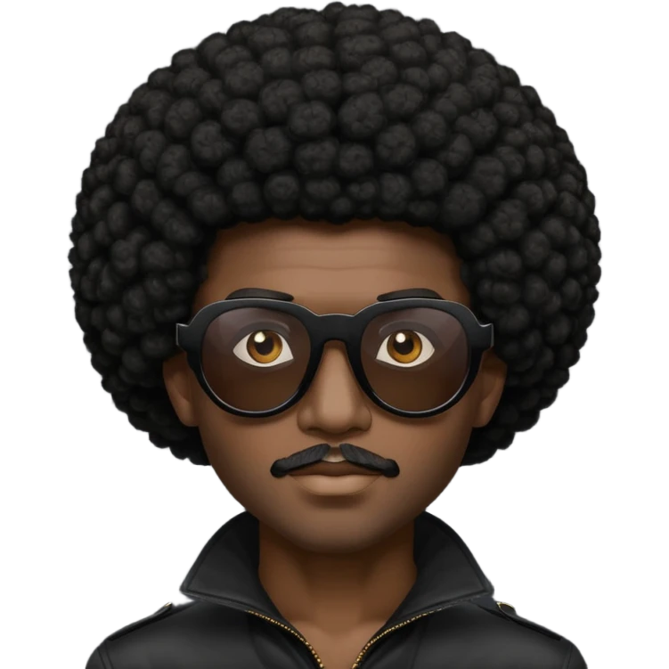 a black guy with shades and an afro emoji