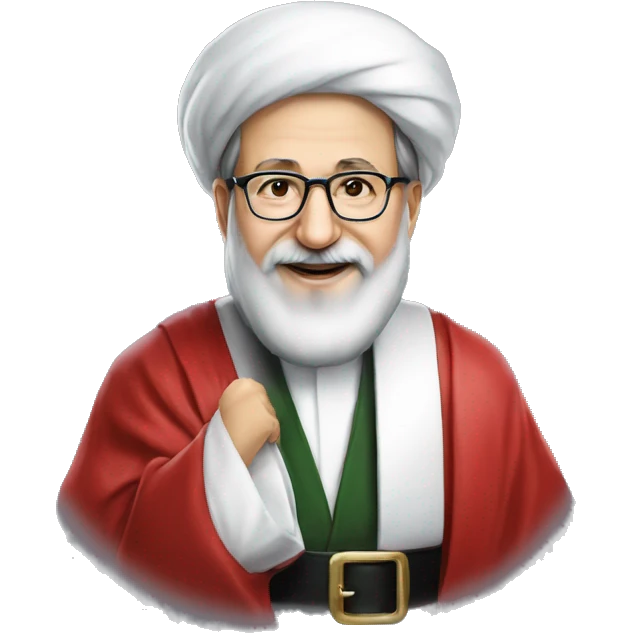 63-Years-Old Iran Man President Name Ebrahim raisi wear Santa Claus emoji