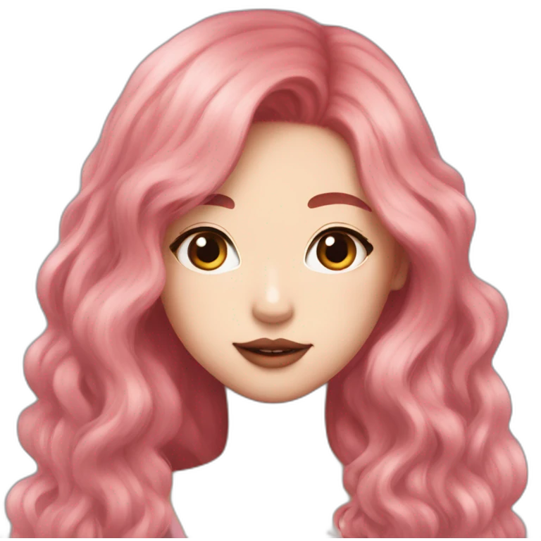 Blackpink rose red hair emoji