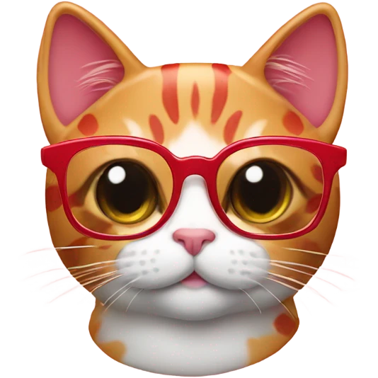 Strawberry cat glasses  emoji