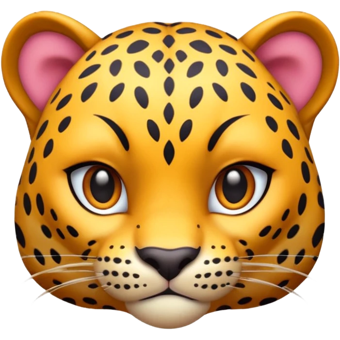 exotic leopard character, spotted fur, cute fierce face, 3D cartoon, mobile game icon style, clean background, no text, no watermark
 emoji