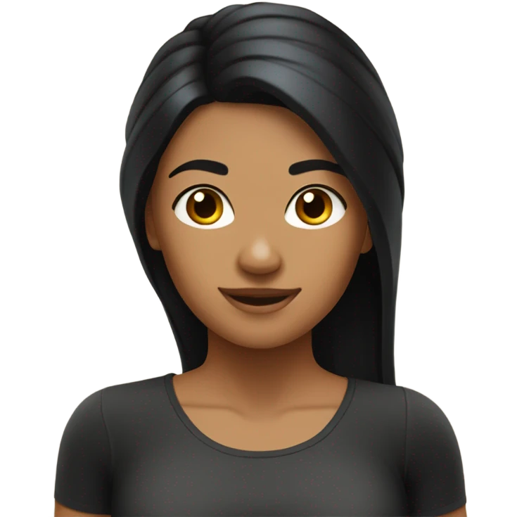 Tan skin long black hair girl pilates  emoji