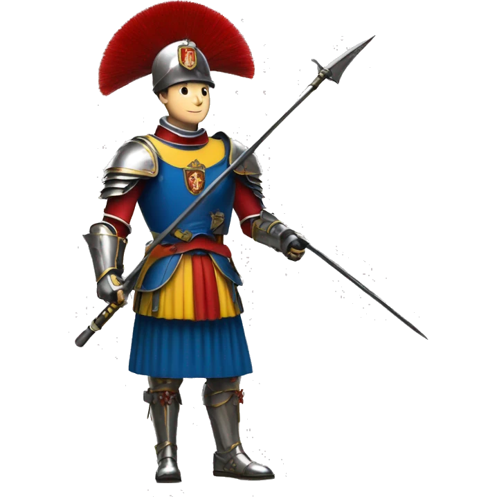 Pontifical Swiss Guard with halberd emoji