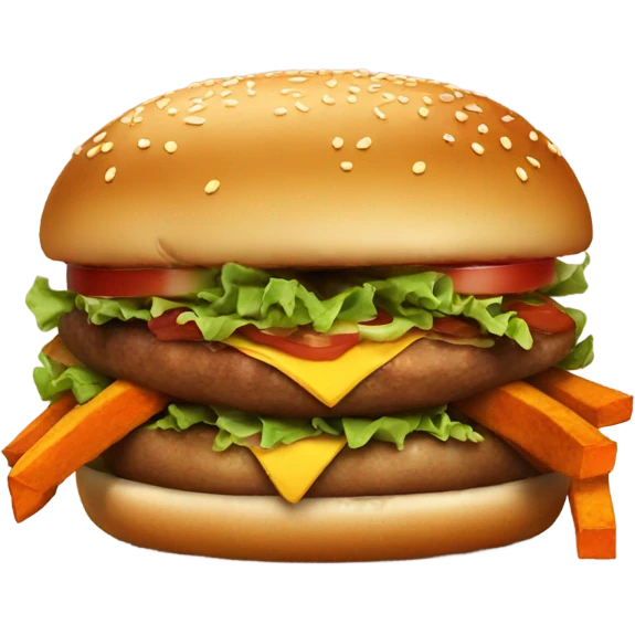 Big burger and sweet potato fries  emoji