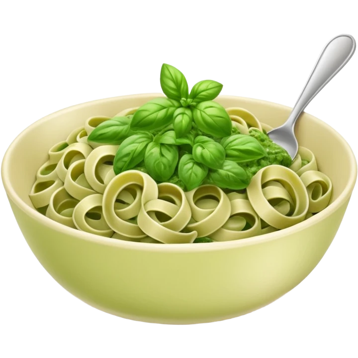 green pesto pasta in a bowl emoji