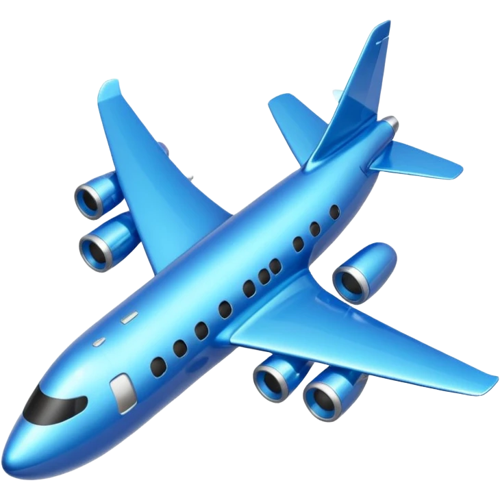 Glitter blue avião emoji