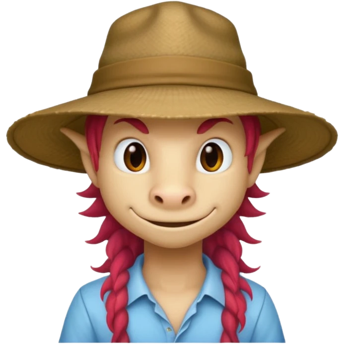 long hair dragon with shirt and hat emoji
