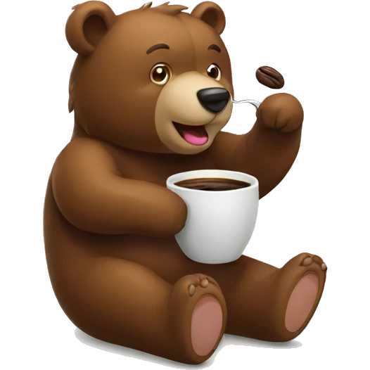 pollar bear eat coffee emoji