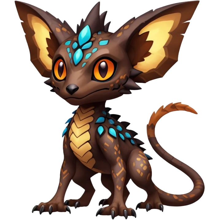Dark edgy exotic anthropomorphic painted Fakémon-Pokémon-Trico-Vernid-creature emoji