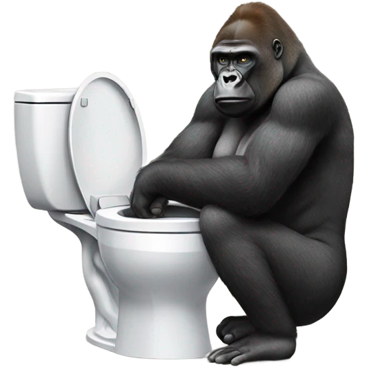 A gorilla on a toilet emoji